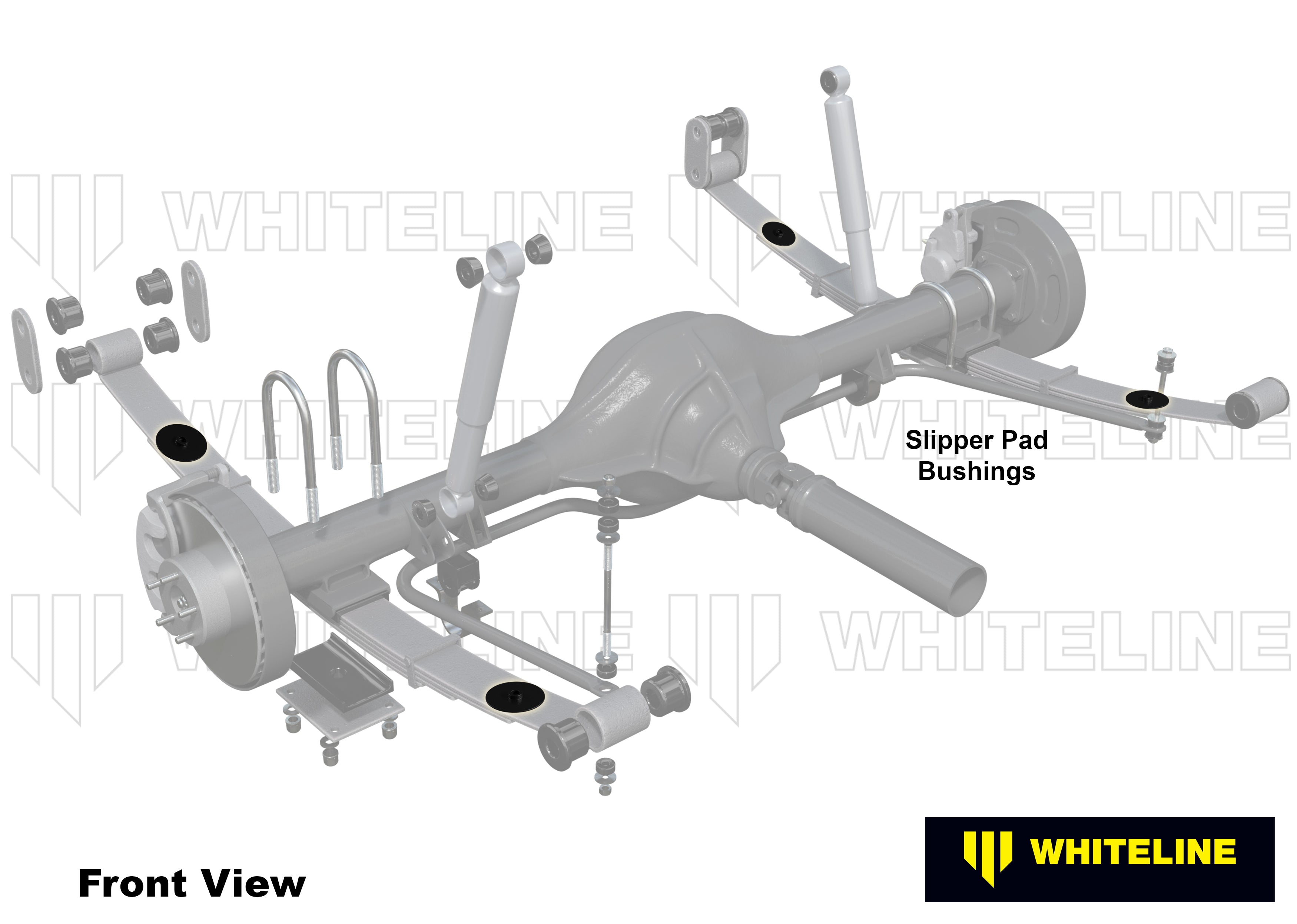 Rear Leaf Spring - Slipper Pad Bushing Kit to Suit Holden FJ-WB, Rodeo TF