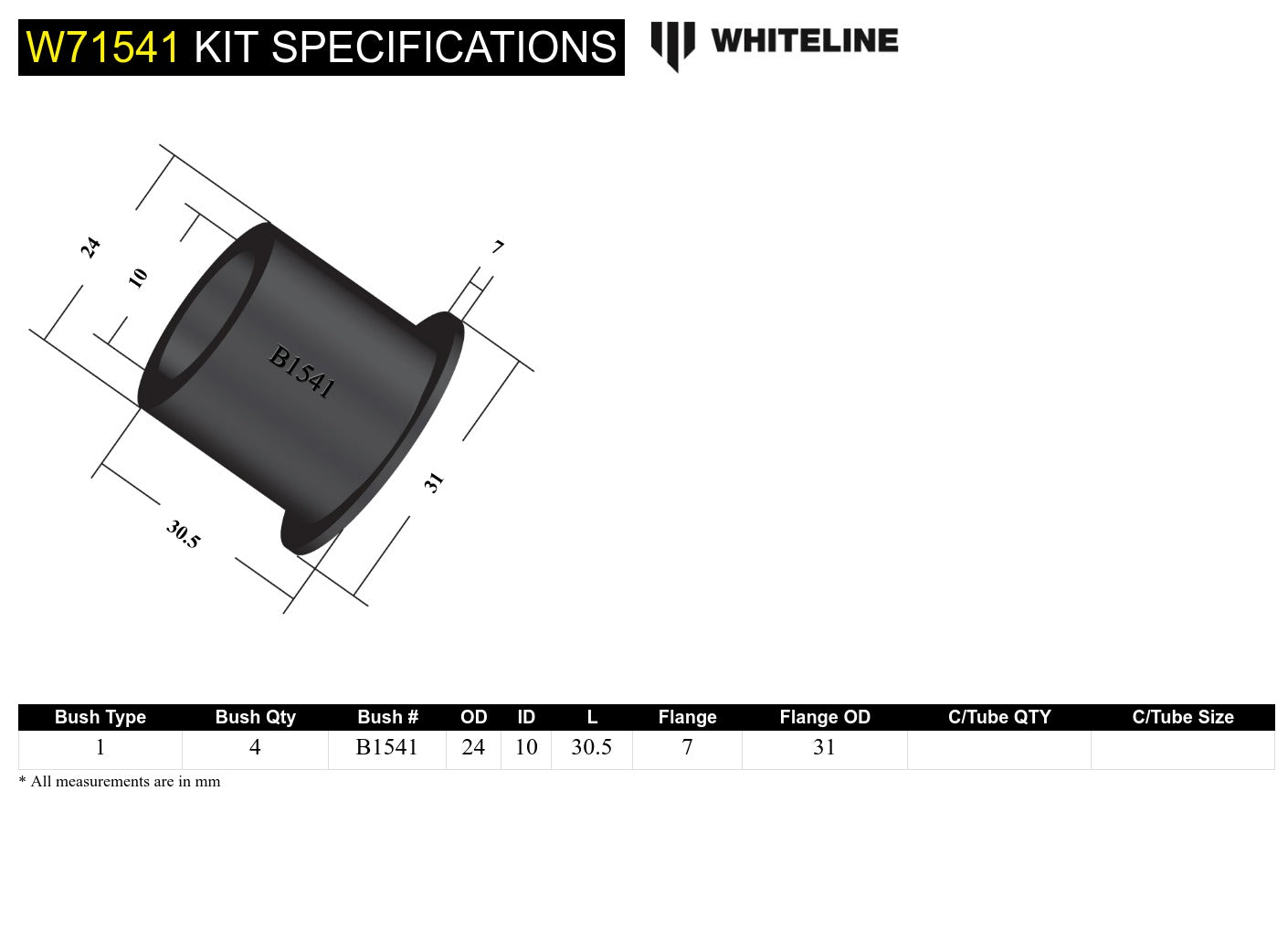 Rear Leaf Spring - Rear Eye Bushing Kit to Suit Mazda 808 FA3 and RX-3