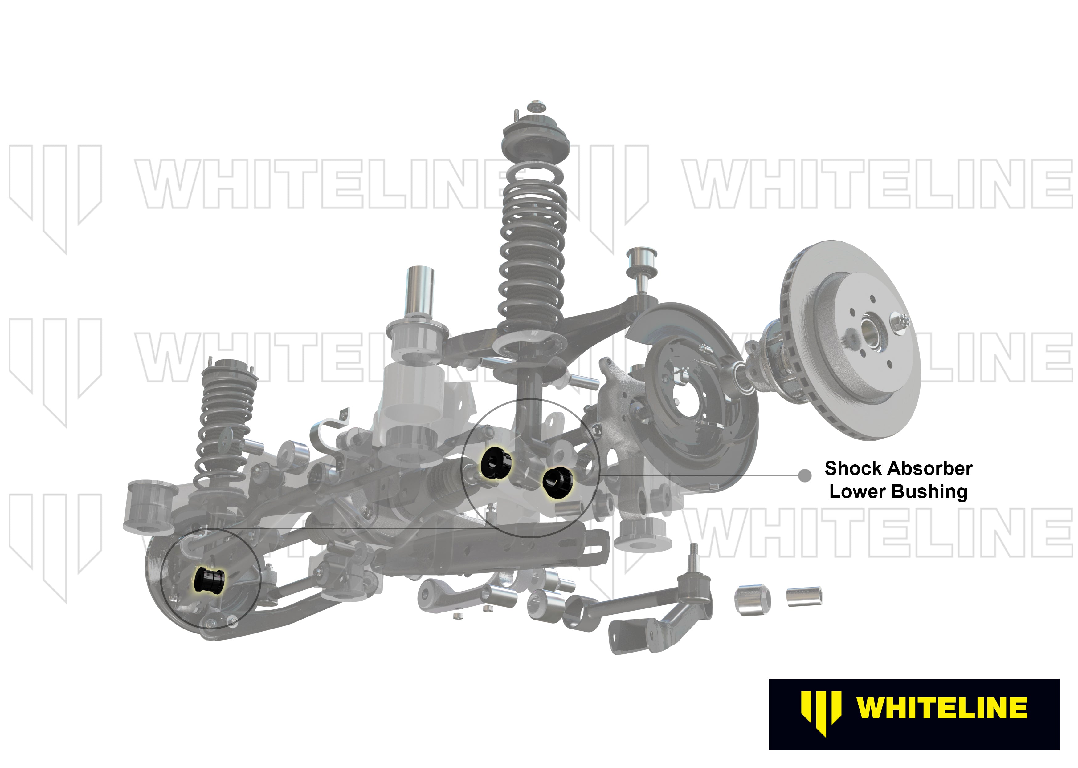 Rear Shock Absorber - To Control Arm Bushing Kit to Suit Mitsubishi Lancer Evo IV-IX