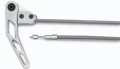 Lokar Combination Hood & Boot Release Cable Kit - Brushed (Right Hand) LK-CHT1300HTRH