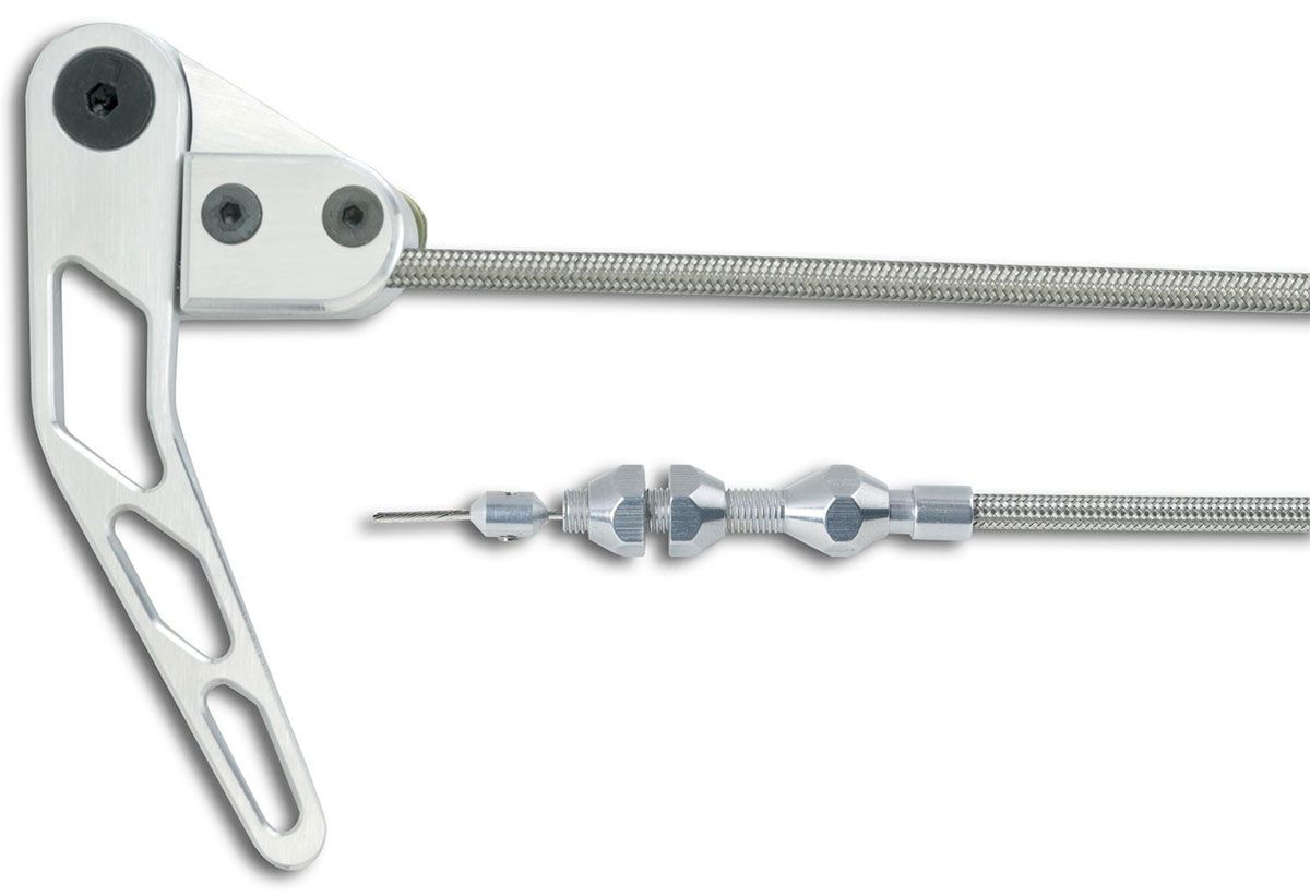 Lokar Bonnet Release Cable Kit Braided Stainless Steel Housing - Brushed LK-HR-1100HT