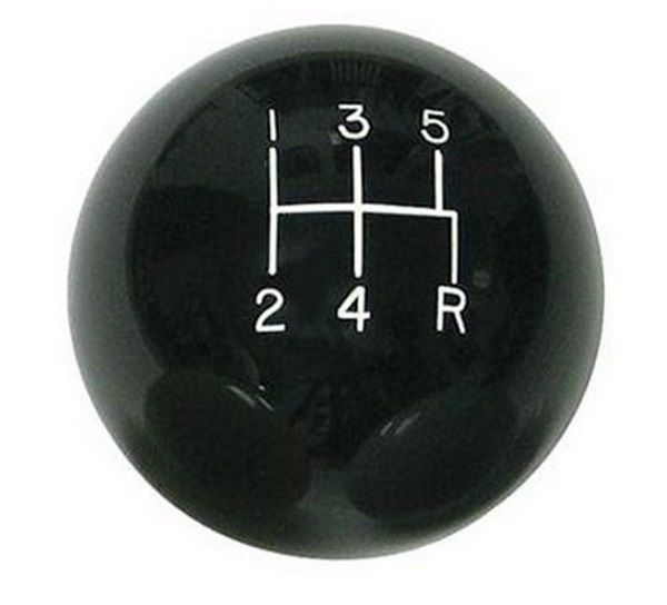 Lokar 5-Speed Black 2" Gear Knob 3/8-24 & 3/8-16 Thread LK-SK-6876