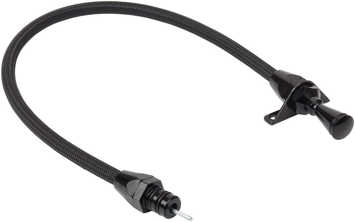 Lokar Flexible Transmission Dipstick, Black, Firewall Mount LK-XTD-3FMXFM