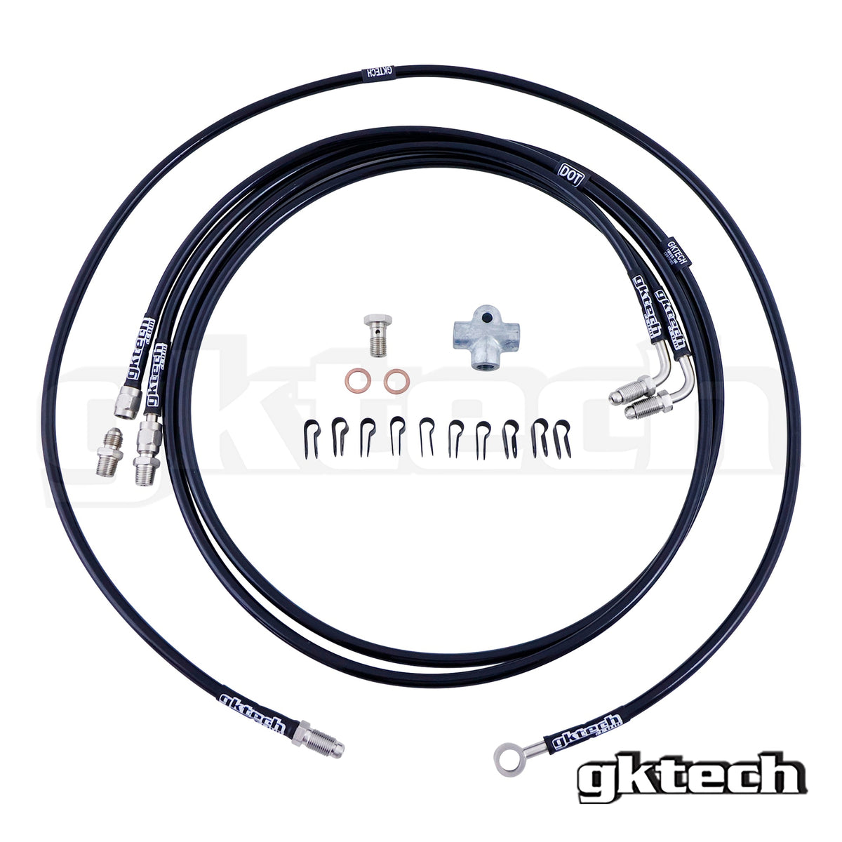 GKTech Toyota JZX Wilwood Stand Alone SS Braided Brake Line Kit (JZXX-DUAL)