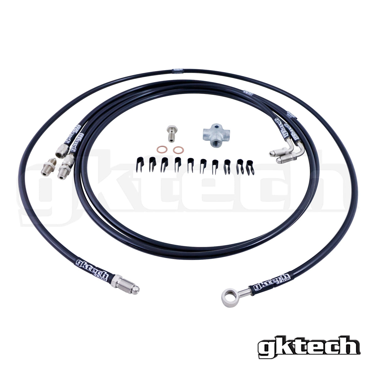 GKTech Toyota JZX Wilwood Stand Alone SS Braided Brake Line Kit (JZXX-DUAL)