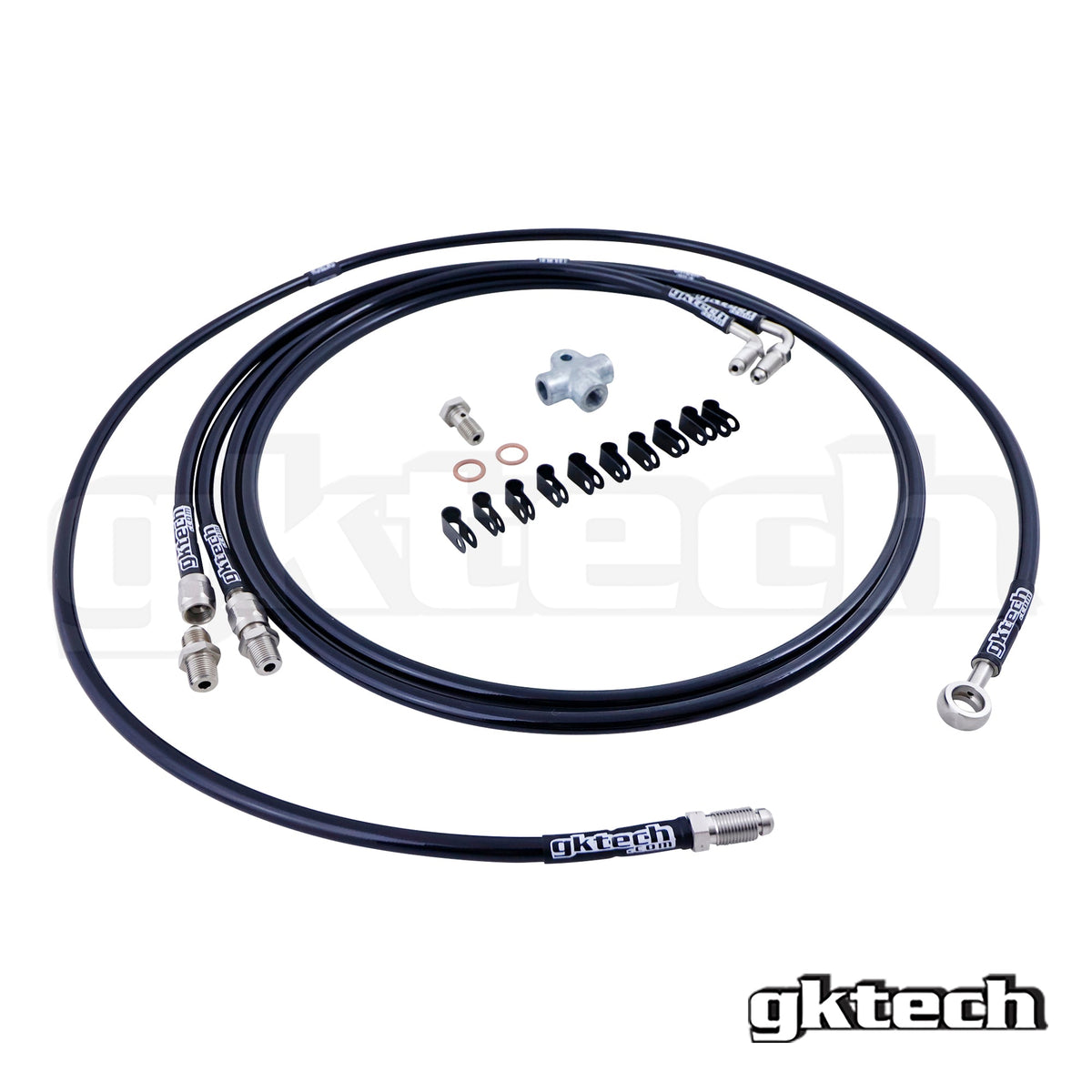 GKTech Toyota JZX Wilwood Stand Alone SS Braided Brake Line Kit (JZXX-DUAL)