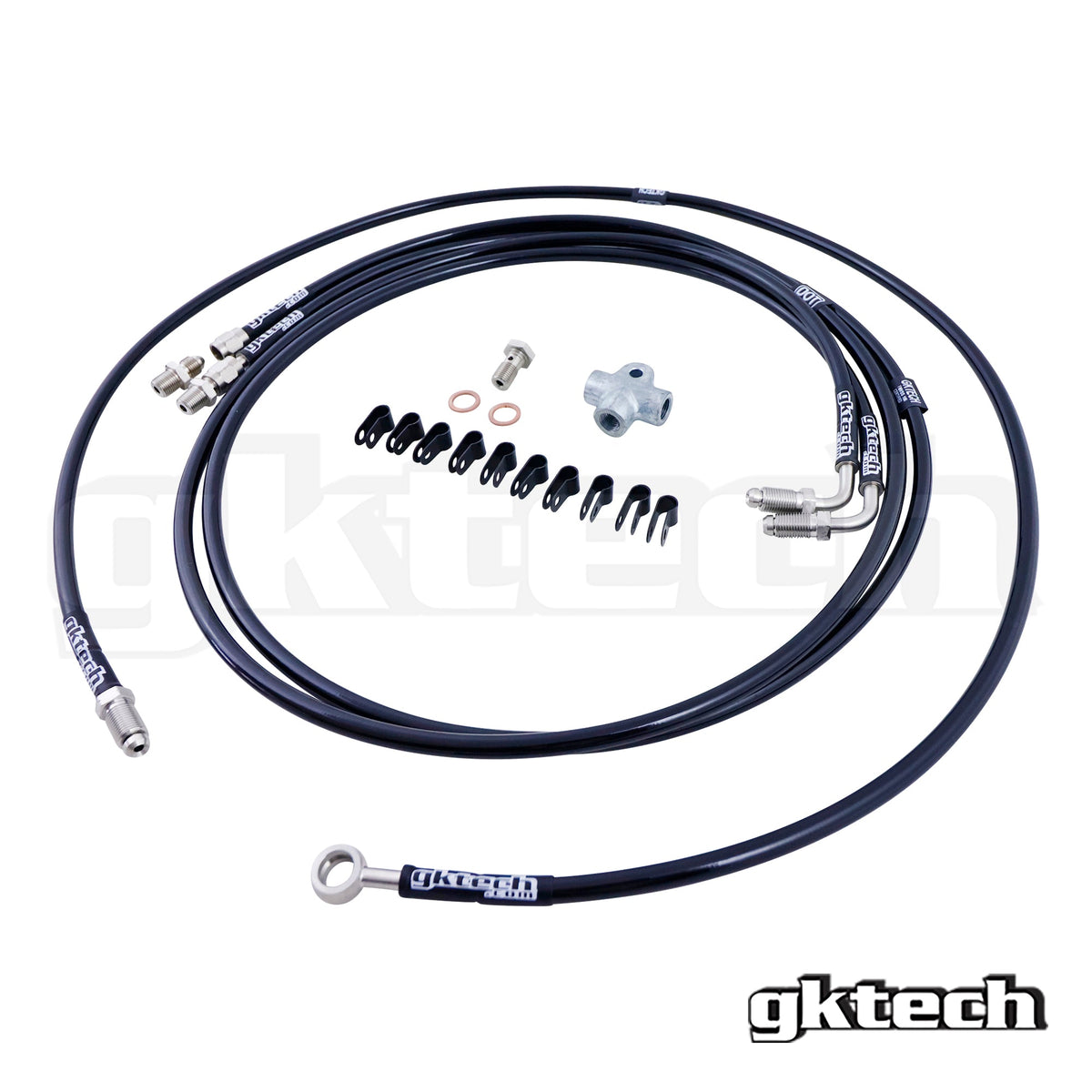 GKTech Toyota JZX Wilwood Stand Alone SS Braided Brake Line Kit (JZXX-DUAL)