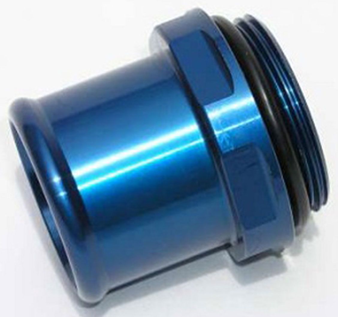 Meziere Water Neck Fitting, For 1-1/2" Hose, Blue Finish MZWN0032B