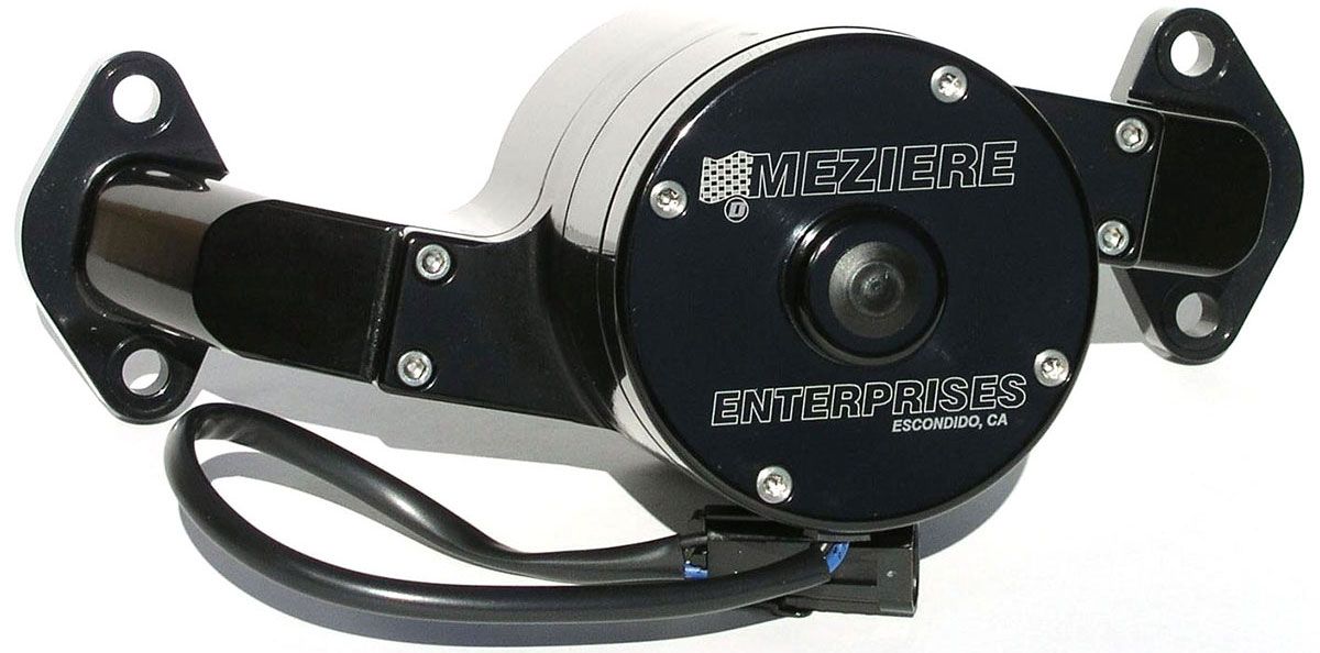 Meziere Big Block Chev Electric Water Pump, Black Finish MZWP100S