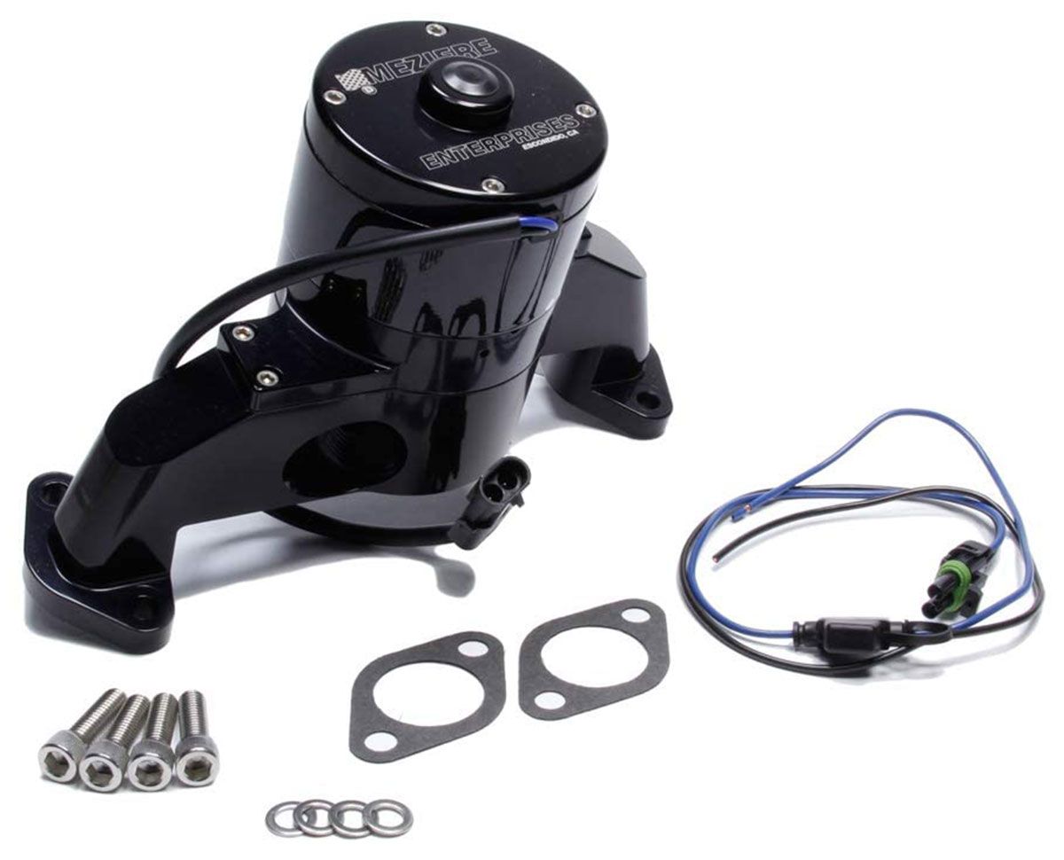 Meziere Big Block Chev Electric Water Pump, Black Finish MZWP100SHD