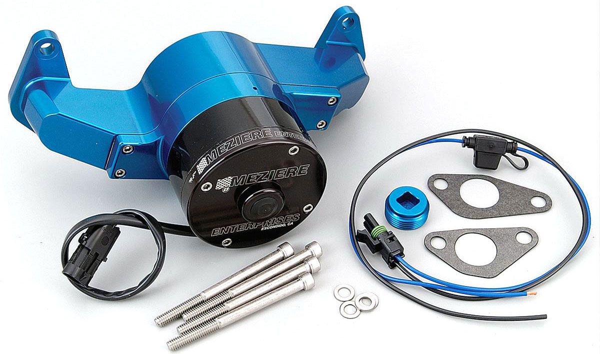 Meziere Big Block Ford 429/460 Electric Water Pump, Blue Finish MZWP108B