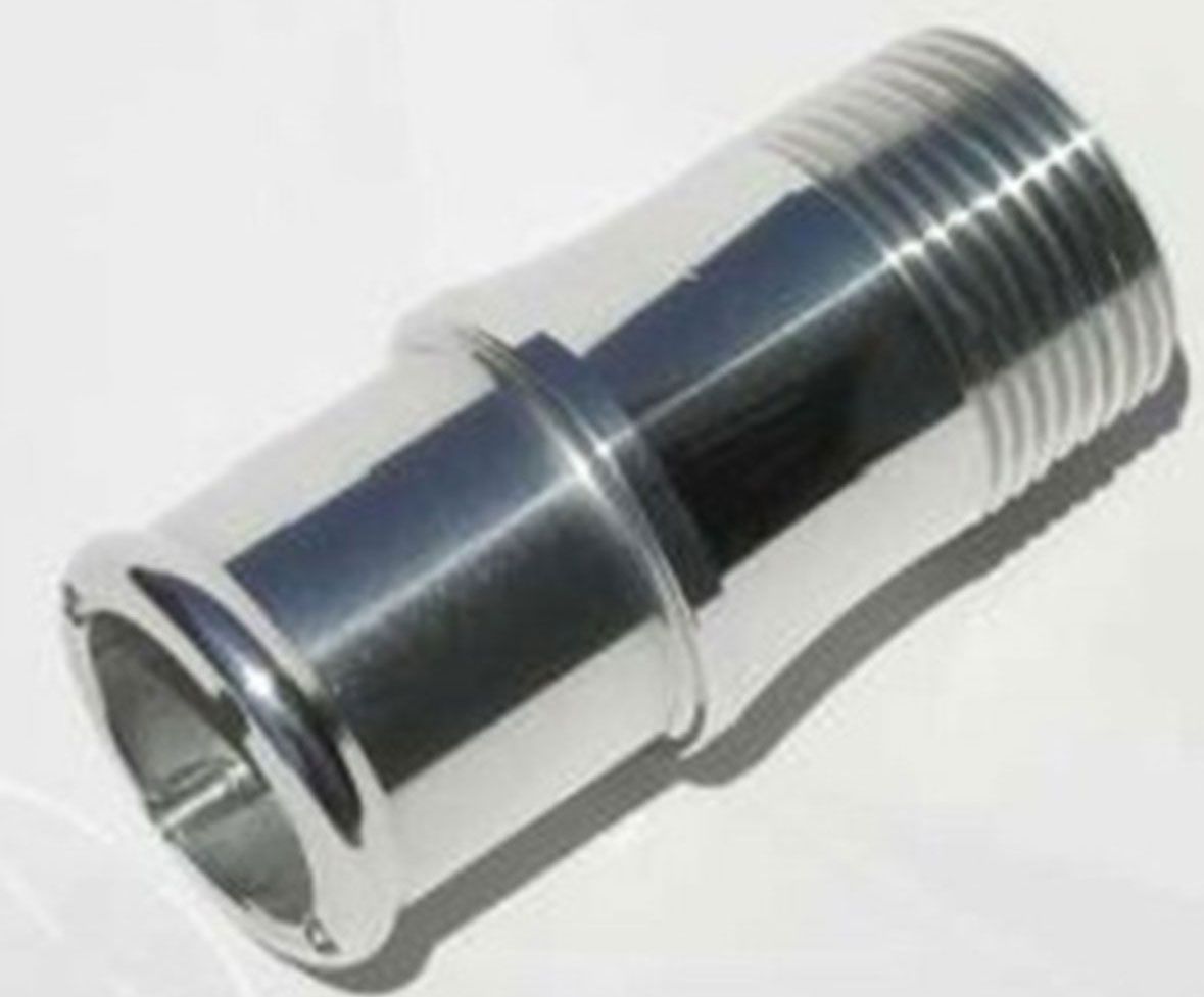 Meziere Inlet fitting, for 100 series electric water pumps, Polished Finish MZWP1125U