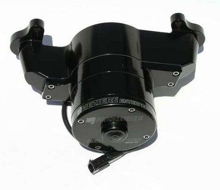 Meziere Small Block Chrysler Electric Water Pump, Black Finish MZWP114S