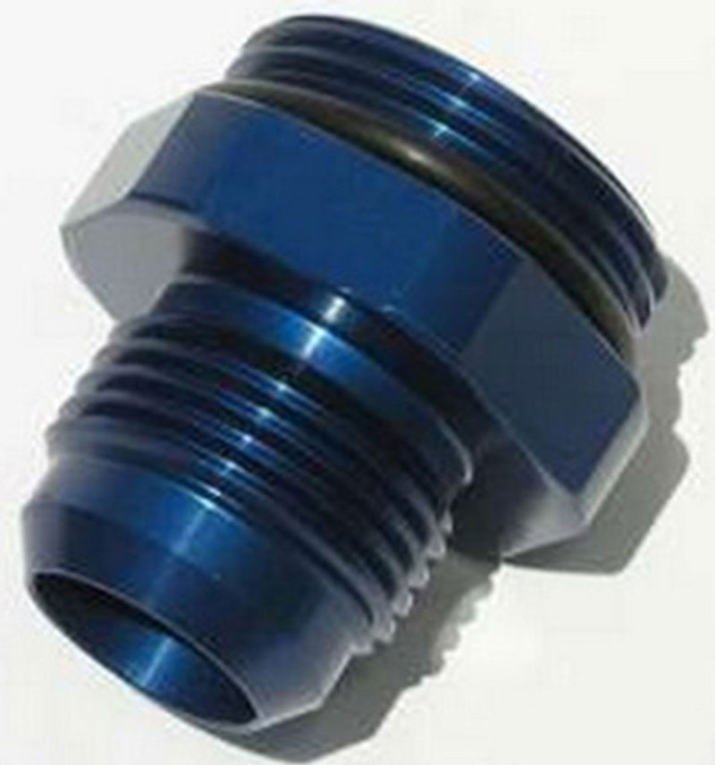 Meziere Water Pump Fitting, #16AN O-Ring to #12AN Flare, Blue Finish MZWP16012B