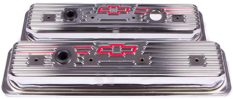 Proform Stamped Valve Covers with Bowtie Logo (Centre Hold-Down) Chrome PR141-107