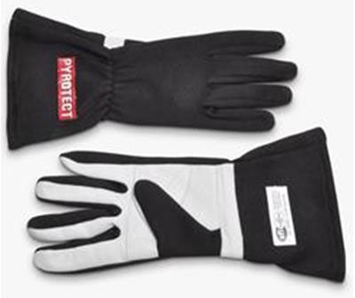 Pyrotect Safety Equipment Two Layer Black Racing Gloves (Small) PYG2110000