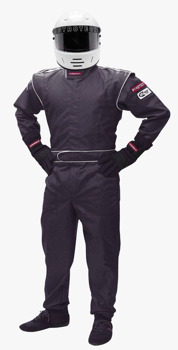 Pyrotect Safety Equipment Junior DX1 One Piece Black Racing Suit (Medium 8-10) PYJSDX1201