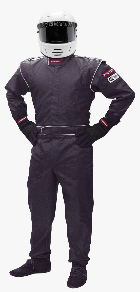 Pyrotect Safety Equipment Junior DX1 One Piece Black Racing Suit (Large 10-12) PYJSDX1401