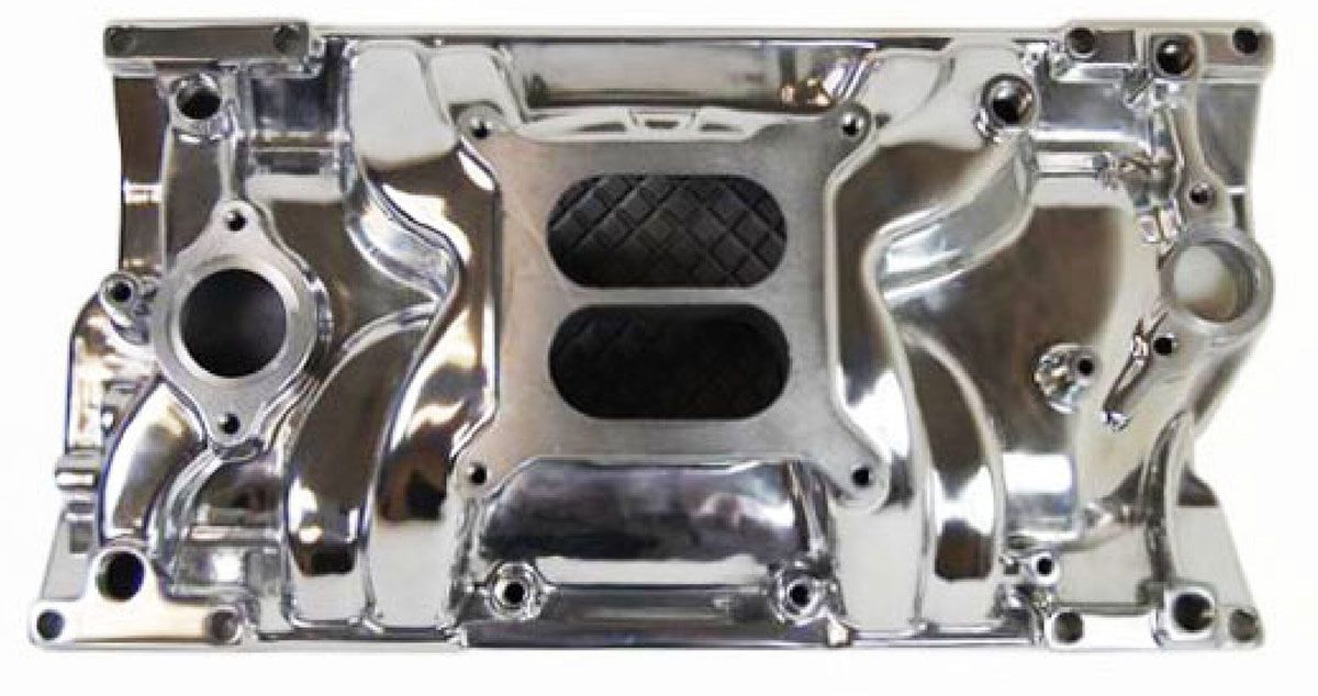 Racing Power Company VORTEC Aluminium Dual Plane Manifold suit S/B Chev 1996-on Polished Finish RPCR1