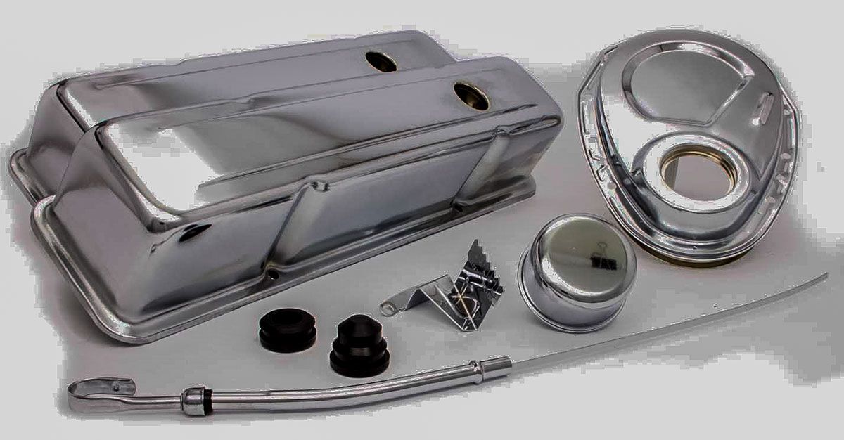 Racing Power Company Engine Dress Up Kit (Chrome) with Tall Valve Covers RPCR3024