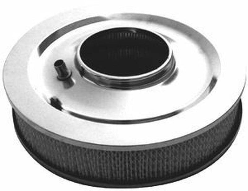 Racing Power Company 14" x 3" Stainless Muscle Car Style Air Cleaner with Flat Base & Paper Element R