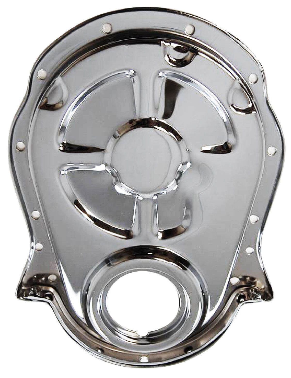 Racing Power Company Steel Timing Chain Cover, Chrome Finish, Will NOT Clear Double Roller Timing Cha