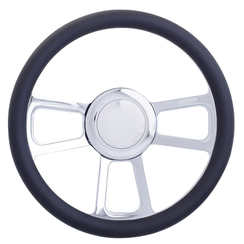Racing Power Company 14" T Style Aluminium Steering Wheel (Chrome) RPCR5606