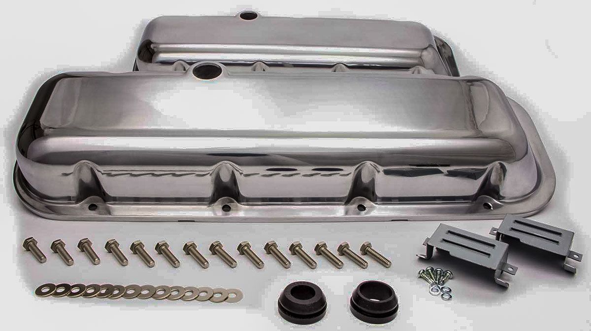 Racing Power Company Polished Aluminium Short (2-7/8&qout;)Baffled Valve Covers RPCR6231-2