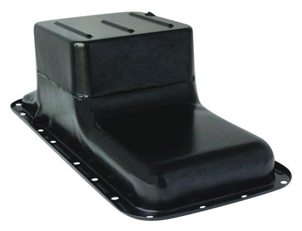 Racing Power Company Black Steel Stock Oil Pan, 7" Deep, 6.6Ltr Capacity RPCR7117P