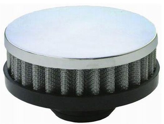 Racing Power Company Chrome Steel Push-in Open Filter Breather, 2" Tall without Shield RPCR7192