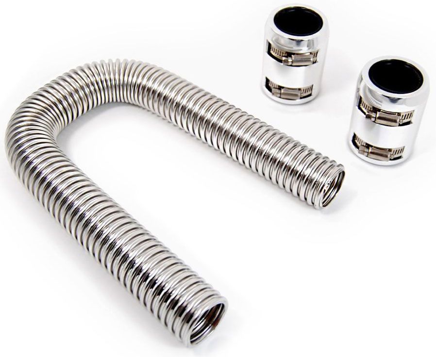 Racing Power Company Stainless Steel Radiator Hose Kit, 12" Hose Length with Polished End Caps RPCR73