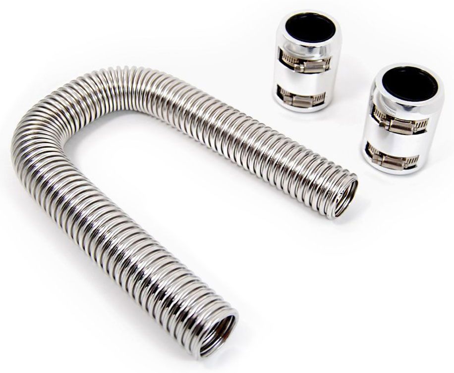 Racing Power Company Stainless Steel Radiator Hose Kit, 48" Hose Length with Chrome End Caps RPCR7311