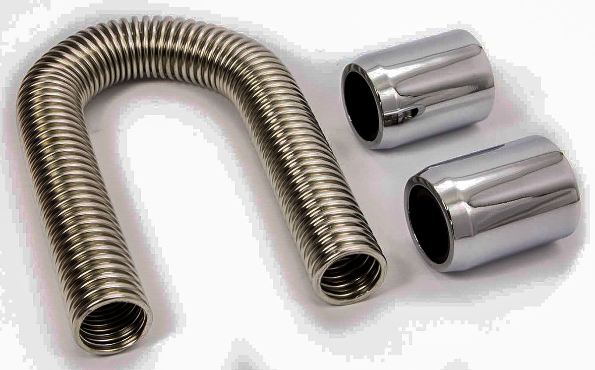 Racing Power Company Stainless Steel Heater Hose Kit, 44" Hose Length with Polished End Caps RPCR7313