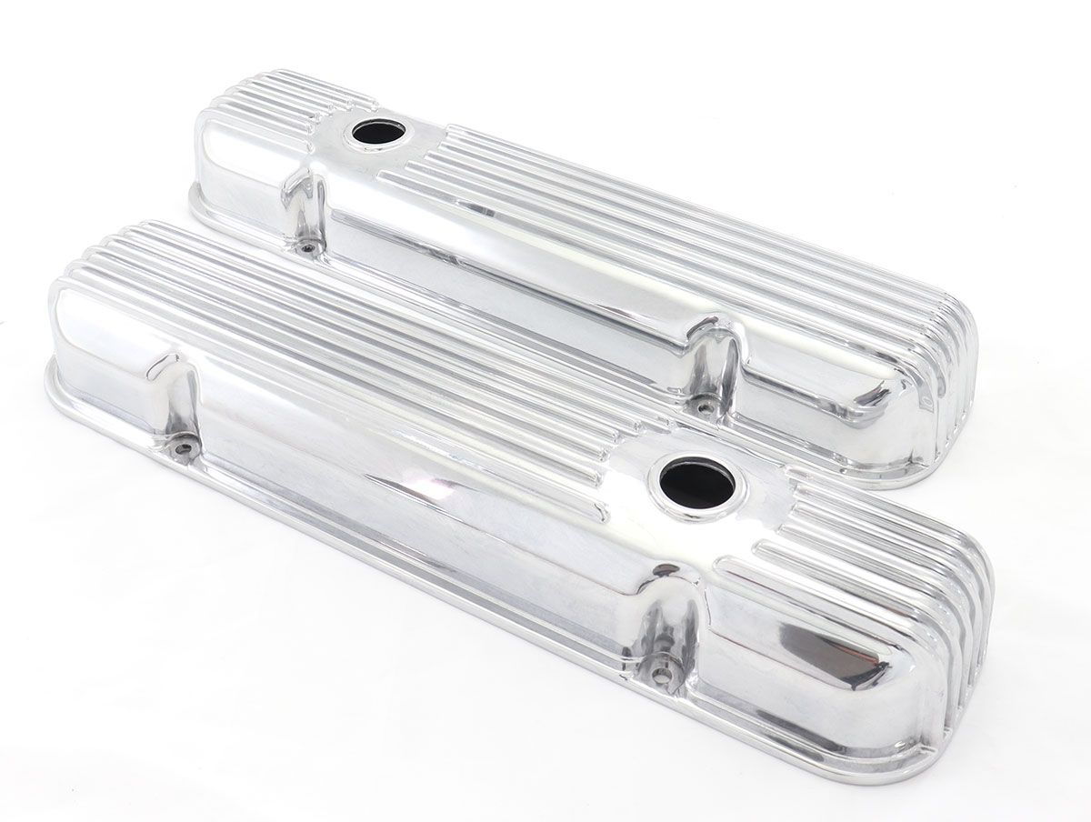 Racing Power Company Polished Aluminium Valve Cover, Finned Style RPCR7660