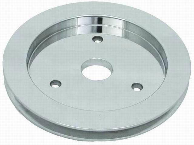 Racing Power Company Polished Aluminium Crankshaft Lower Pulley, Single Groove, 6.60" Dia, 2.30" Bolt