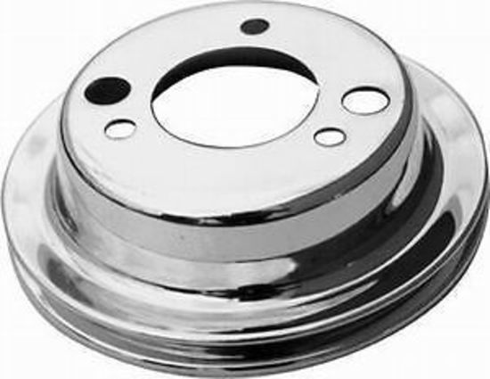 Racing Power Company Polished Aluminium Crankshaft Lower Pulley, Double Groove, 6.60" Dia, 2.30" Bolt