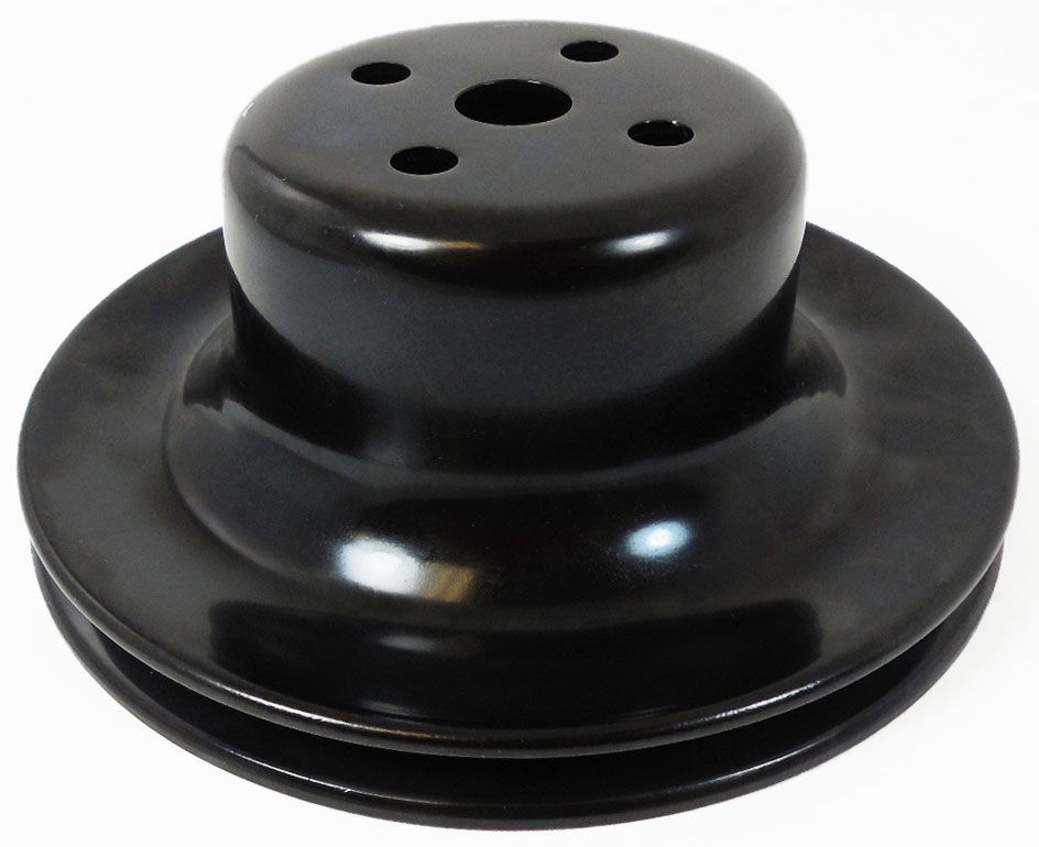 Racing Power Company Black Steel Water Pump Upper Pulley, Single Groove 6" Dia, 2-1/4" Deep RPCR8970B