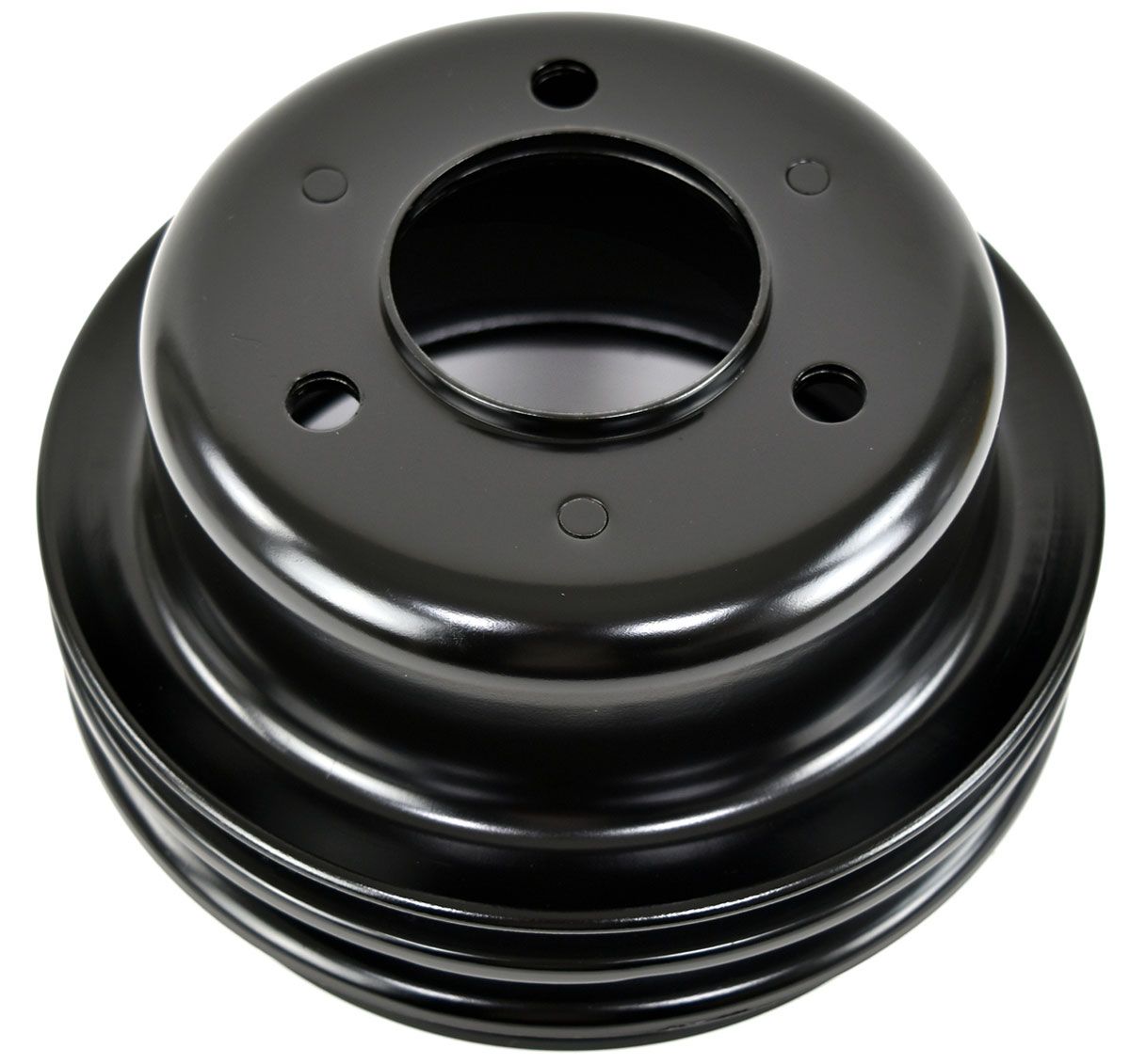 Racing Power Company Black Steel Crankshaft Lower Pulley, Single Groove 6-5/8" Dia, 2" Deep RPCR8971B