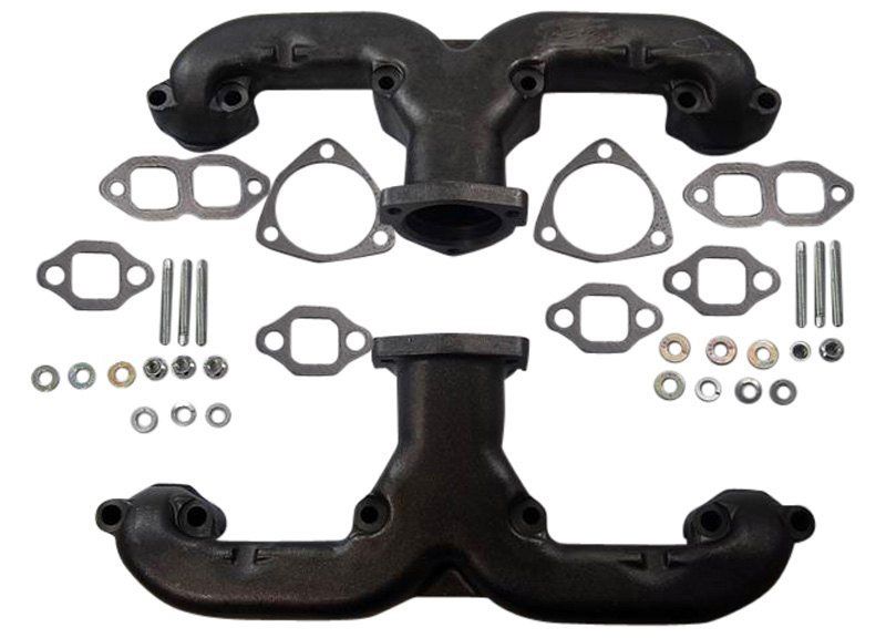 Racing Power Company Rams Horn Exhaust Manifolds, Raw Cast Iron (Pair) RPCR900