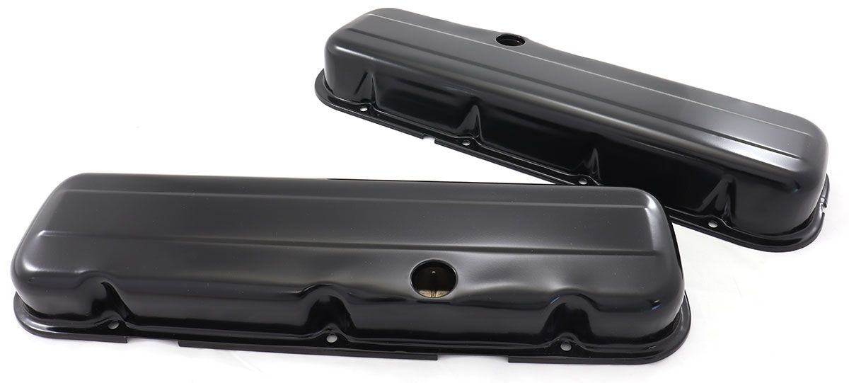 Racing Power Company Black Steel Valve Covers, Short 2-5/8", Baffled RPCR9236BK