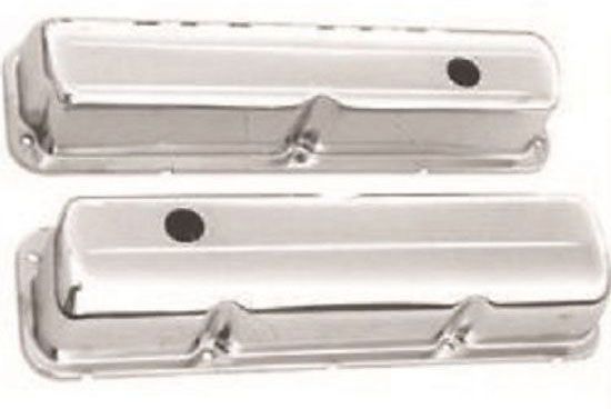 Racing Power Company Tall (3-7/8") Chrome Steel Valve Covers, Baffled RPCR9296