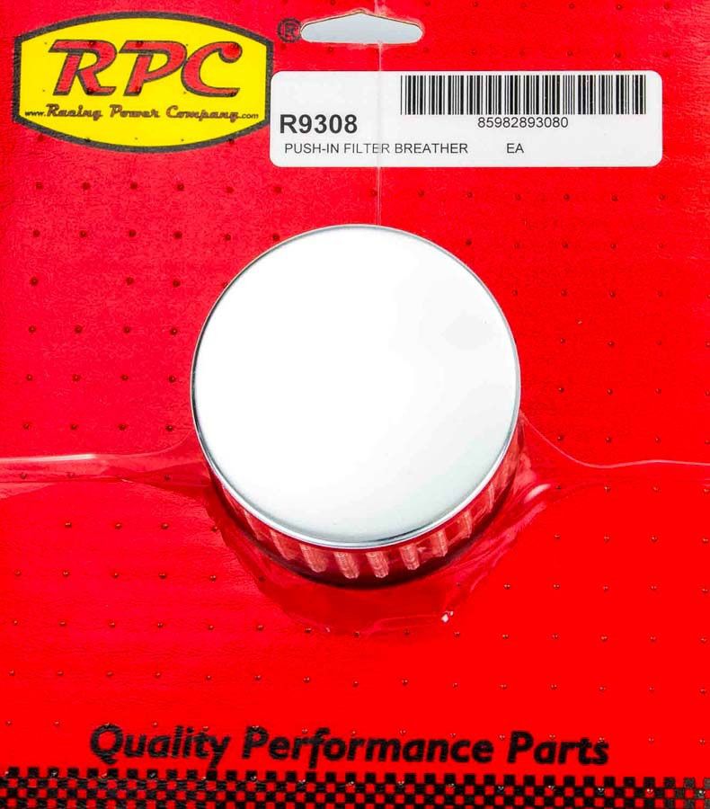 Racing Power Company Chrome Steel Push-In Open Filter Breather without Shield, 3" Tall RPCR9308