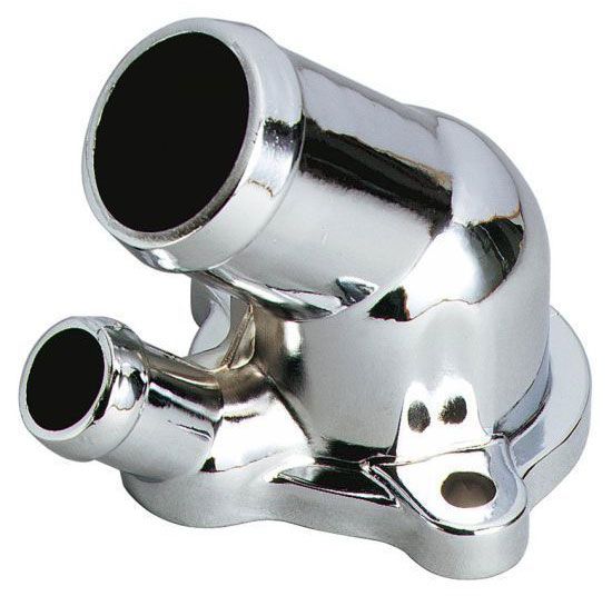 Racing Power Company Chrome Steel Thermostat Housing, Gasket Style RPCR9403