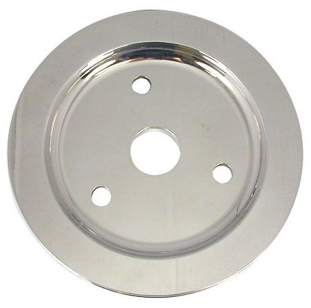 Racing Power Company Polished Aluminium Crankshaft Lower Pulley, Single Groove , 6.60" Dia, 1.75" Bol