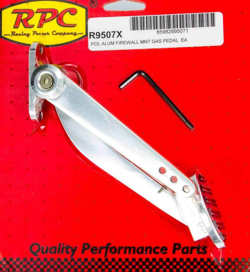 Racing Power Company Polished Aluminium Firewall Mount Gas Pedal RPCR9507X