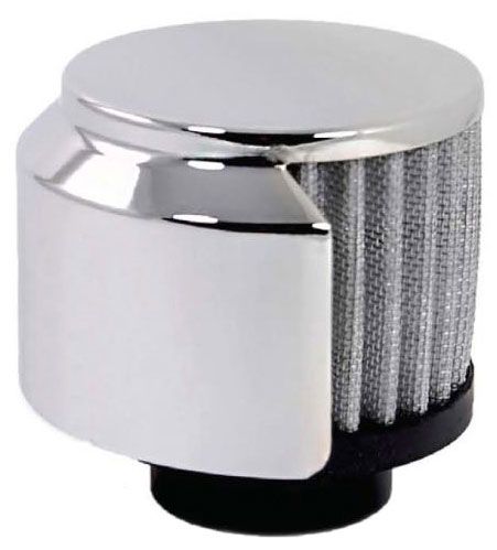 Racing Power Company Chrome Steel Clamp-on Open Filter Breather with Shield, 3" Tall RPCR9517