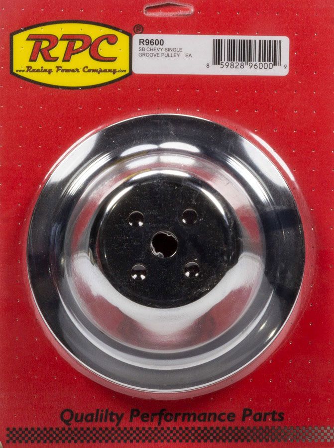 Racing Power Company Chrome Steel Water Pump Upper Pulley, Single Groove 7.10" Dia, 1.75" Bolt Circle