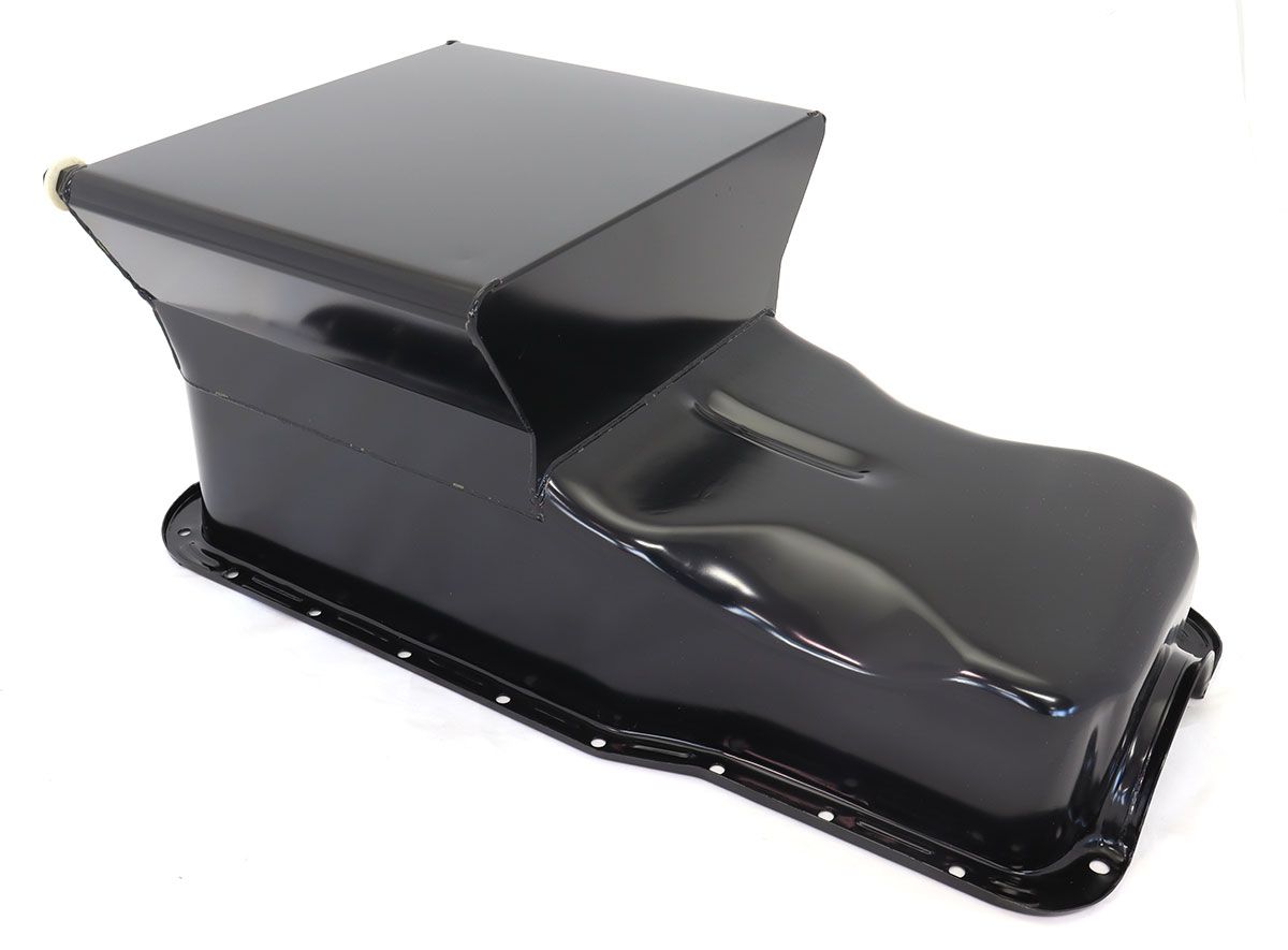 Racing Power Company Black Steel Drag Race Oil Pan, Stock Capacity RPCR9737P