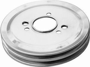 Racing Power Company Chrome Steel Crankshaft Lower Pulley, Double Groove, 7.30" Dia, 2.30" Bolt Circl