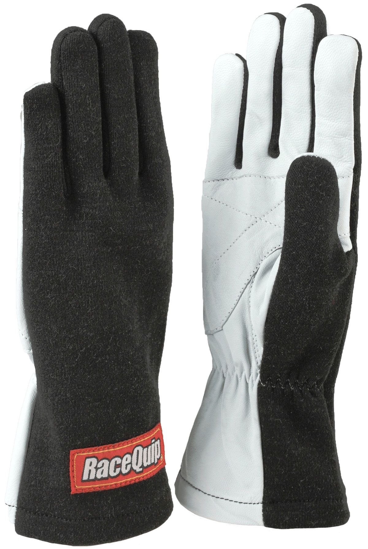 Racequip 350 Series Single Layer Nomex Basic Racing Gloves, Black (RQ350002RQP)